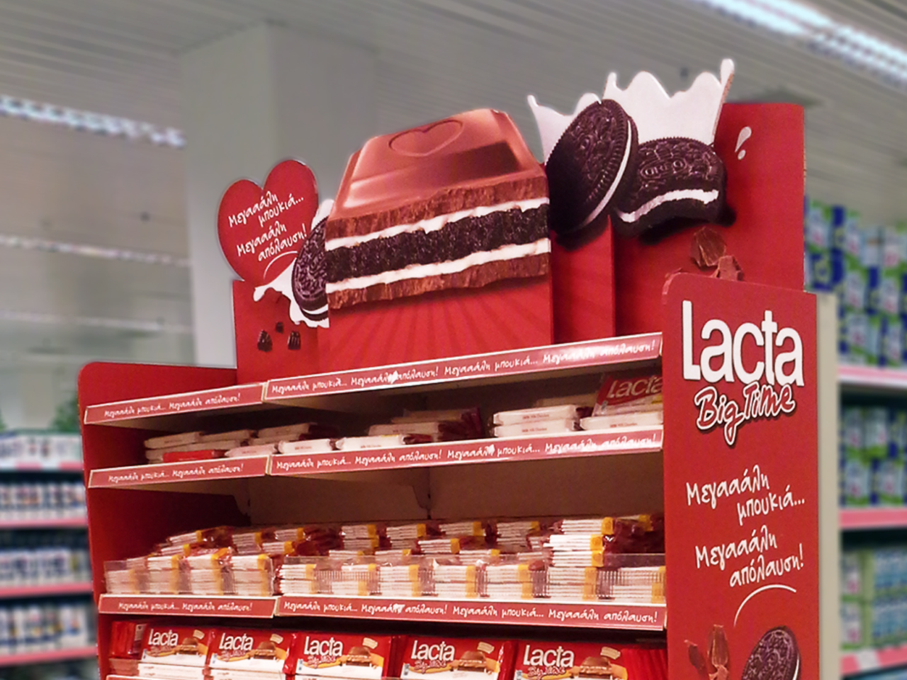 mondelez, lacta, big time, stand, in-store promotion